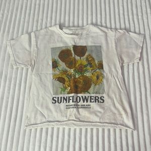 Brandy Melville sunflower cropped shirt